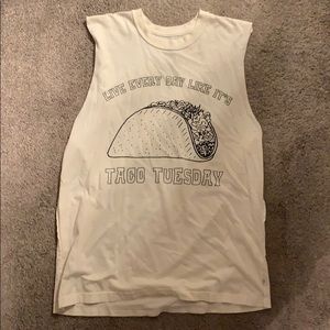 “Live every day like it’s Taco Tuesday” tank M